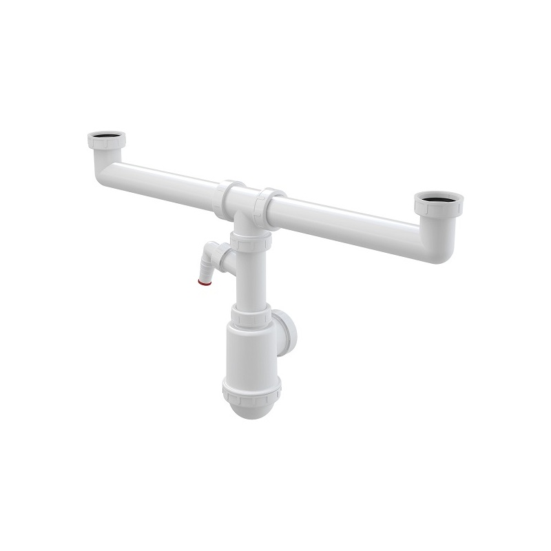 Dřezový sifon A448P bez výpusti G 6/4, odpad 40/50 mm, s přípojkou, Alcadrain A448P-DN50/40