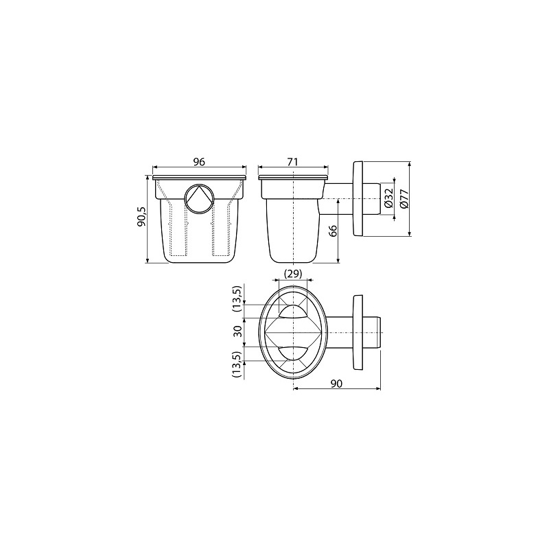 Nálevka se sifonem pro odkapávající kondenzát, Alcadrain AKS1