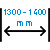 šiře 1300 - 1400 mm