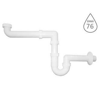 Dřezový sifon bez výpusti G 6/4, odpad 40 mm, Plast Brno EM46440