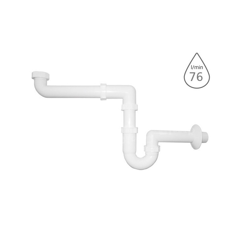 Dřezový sifon bez výpusti G 6/4, odpad 40 mm, Plast Brno EM46440