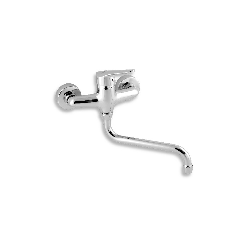 Dřezová umyvadlová baterie TITANIA IRIS, 150 mm, chrom, nástěnná, s příslušenstvím, Novaservis 94470/T,0