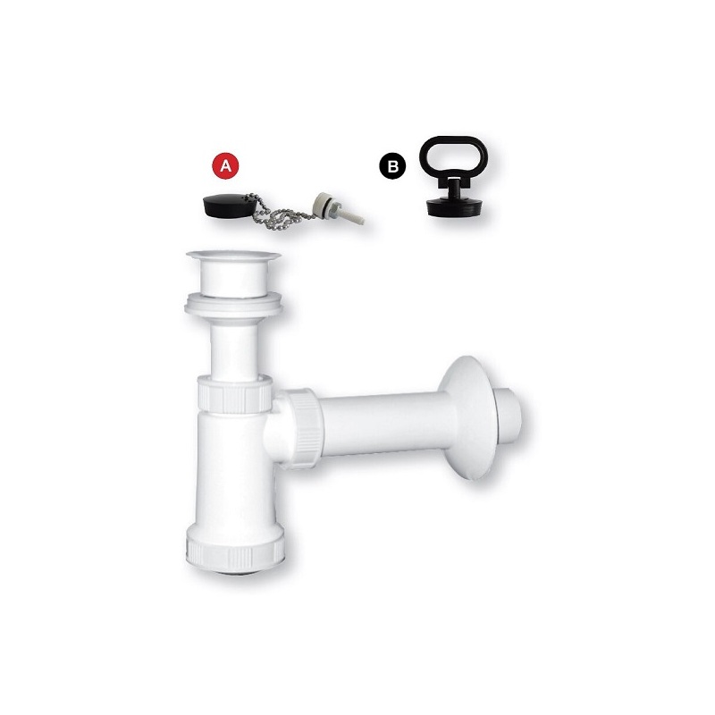 Umyvadlový sifon s výpustí 62 mm, odpad 40 mm, Plast Brno EU0P341