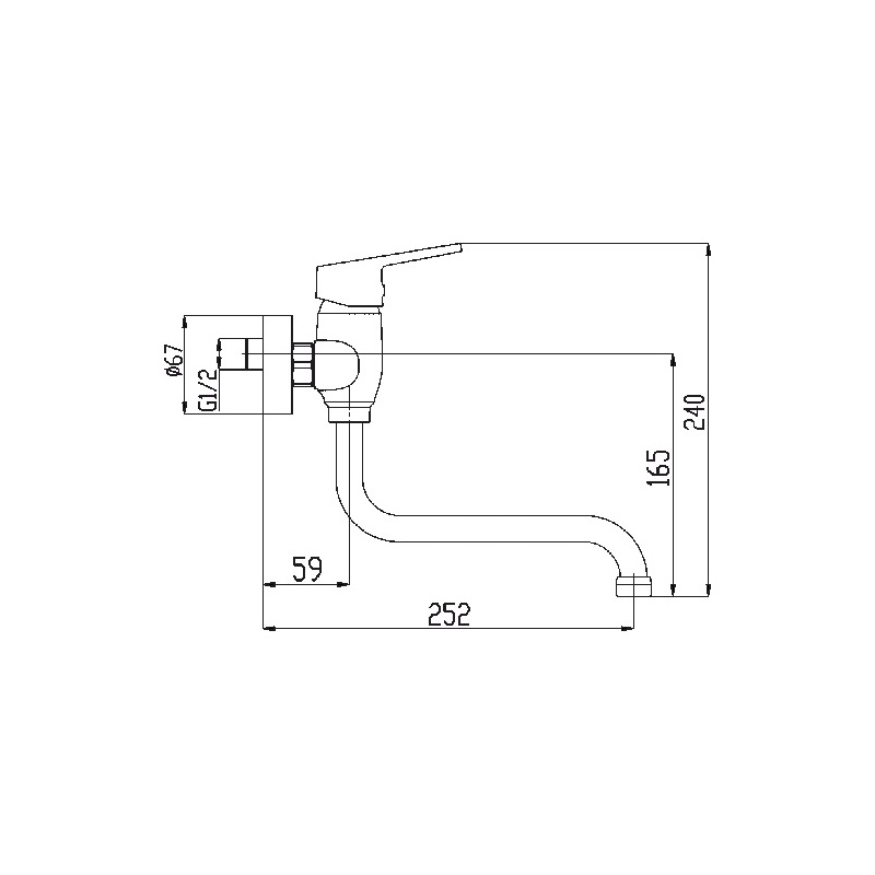 Umyvadlová/dřezová baterie Titania Iris 100 mm, chrom, nástěnná, Novaservis 94474/T,0