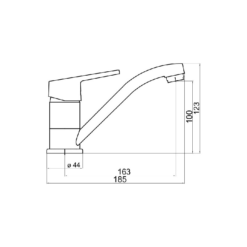 Umyvadlová baterie Titania Iris, chrom, stojánková, bez výpusti, Novaservis 94496,0
