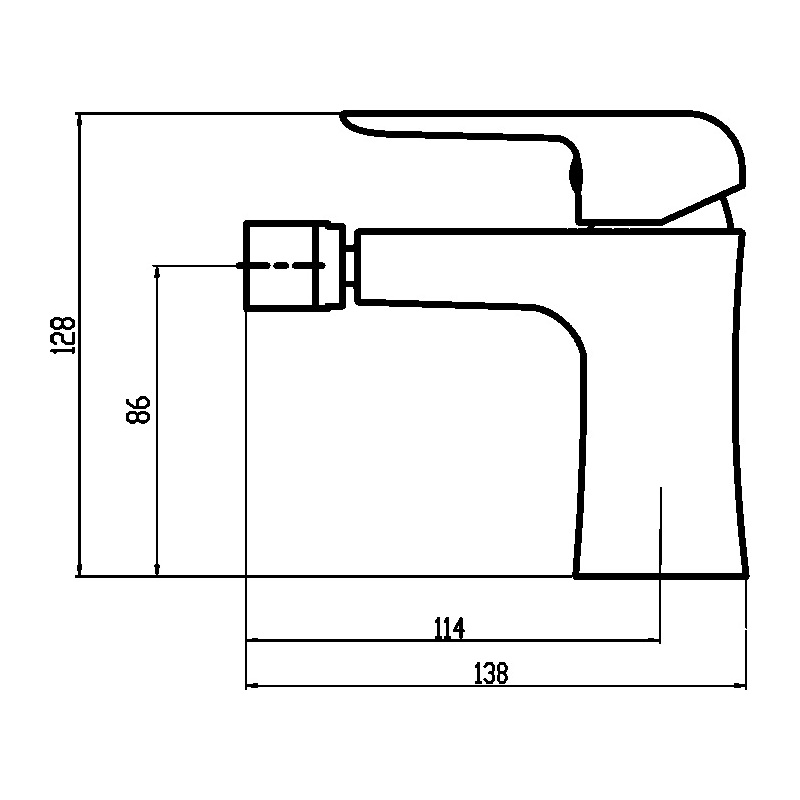 Bidetová baterie Nobless Tina, chrom, stojánková, s výpustí, Novaservis 38011,0