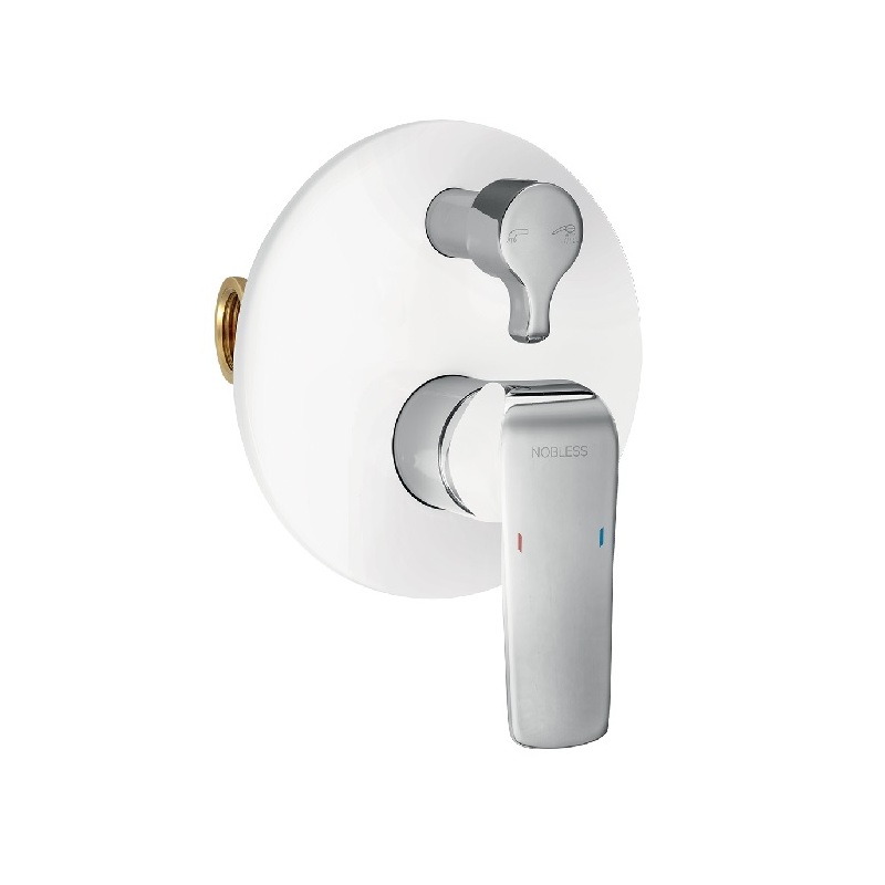 Vanová baterie Nobless Tina, bílá-chrom, podomítková, s příslušenstvím, Novaservis 38050R,1