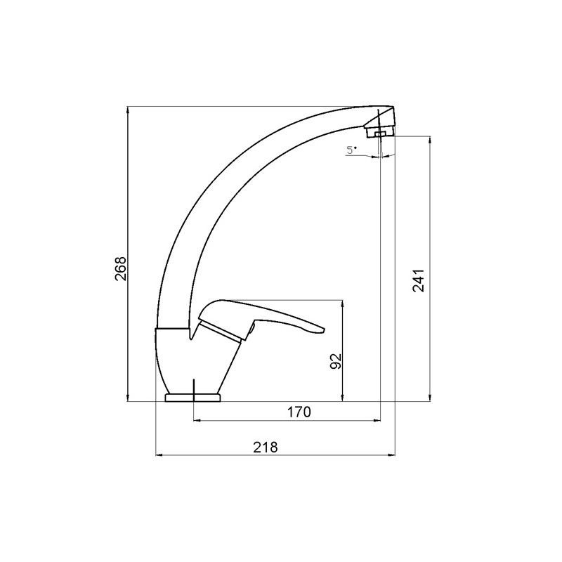 Dřezová baterie Titania Hit, chrom, stojánková, Novaservis 95514,0