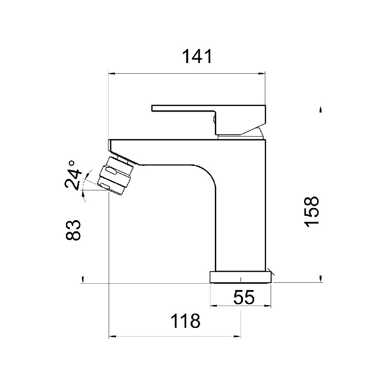 Bidetová baterie Nobless Edge, chrom, stojánková, s výpustí, Novaservis 36011,0