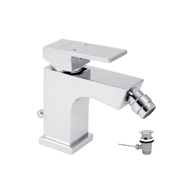 Bidetová baterie Nobless Edge, chrom, stojánková, s výpustí, Novaservis 36011,0