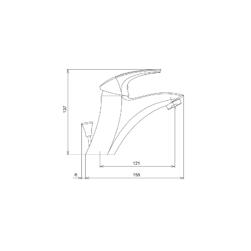 Umyvadlová baterie Metalia Eco+, chrom, stojánková, bez výpustě, Novaservis 57002/1,0E