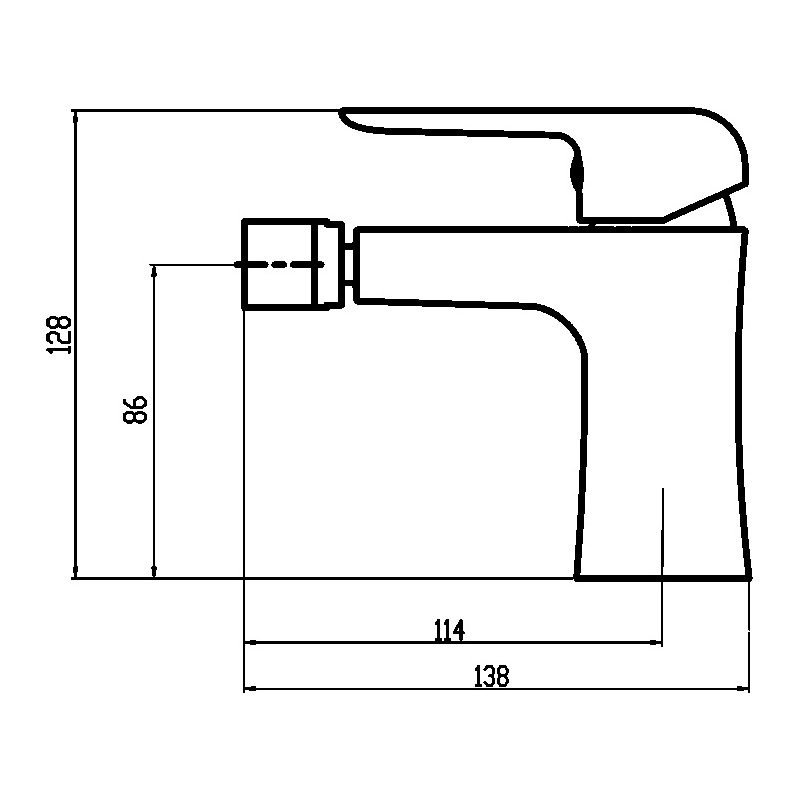 Bidetová baterie Nobless Tina, bílá/chrom, stojánková, s výpustí, Novaservis 38011,1