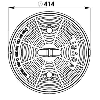 Šachtový poklop LIGARA D400, litinový, KG DN 400, HECKL