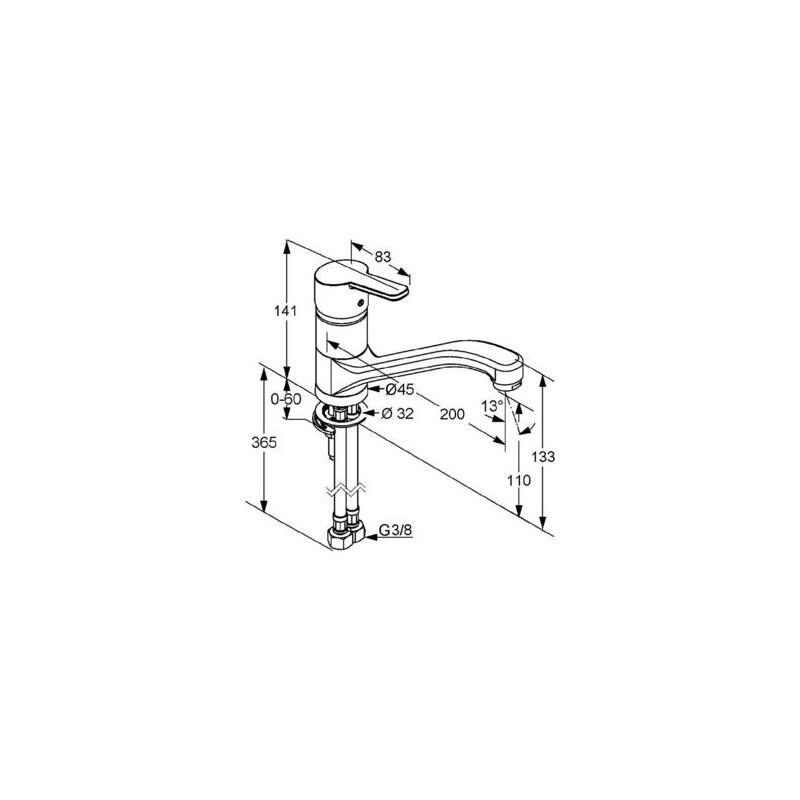 Dřezová baterie Logo Neo, chrom, stojánková, Kludi 379130575