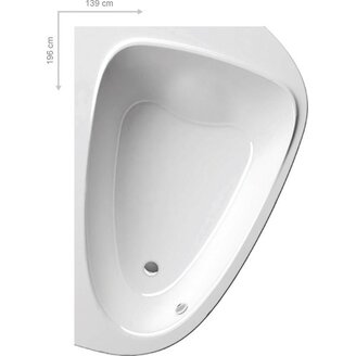 Asymetrická vana LOVESTOTRY II 196x139 cm, bílá, Ravak C751000000