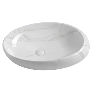 Umyvadlo na desku Dalma 68 × 44 × 16,5 cm, bez otvoru, bílé, na desku, bez přepadu, Sapho MM317