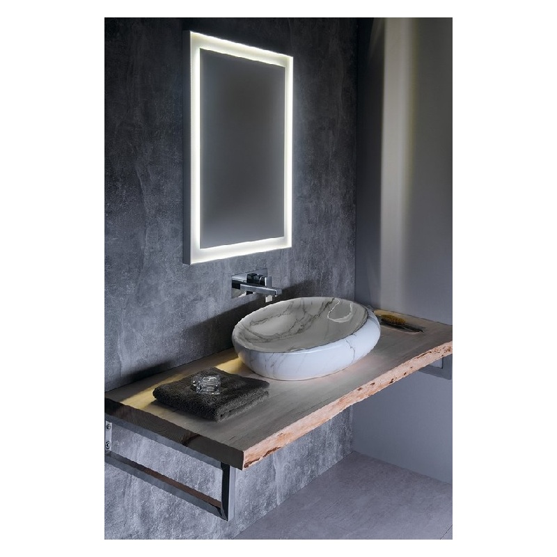 Umyvadlo na desku Dalma 68 × 44 × 16,5 cm, bez otvoru, bílé, na desku, bez přepadu, Sapho MM317