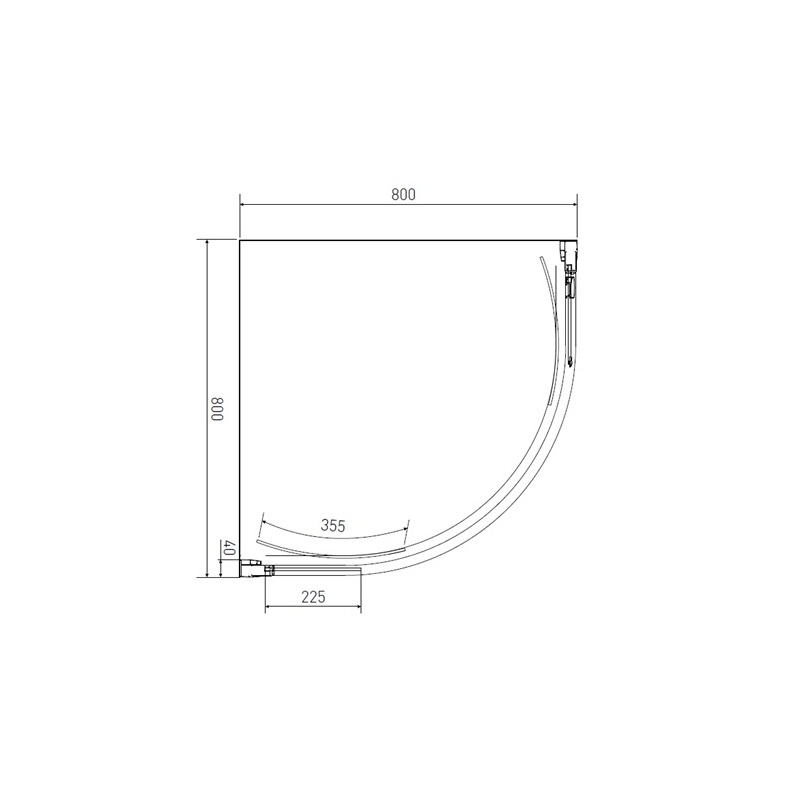 Sprchový kout Monte 80 x 80 cm, sklo čiré, profil aluchrom, čtvrtkruh, Lansanit QF88-190-C