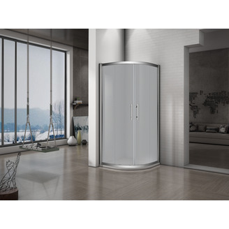 Sprchový kout Monte 80 x 80 cm, sklo matné, profil aluchrom, čtvrtkruh, Lansanit QF88-190-M