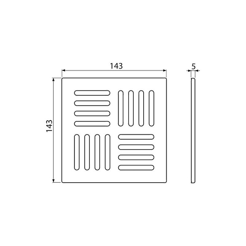 Mřížka podlahové vpusti 143 x 143 mm, nerez, Alcadrain MPV005