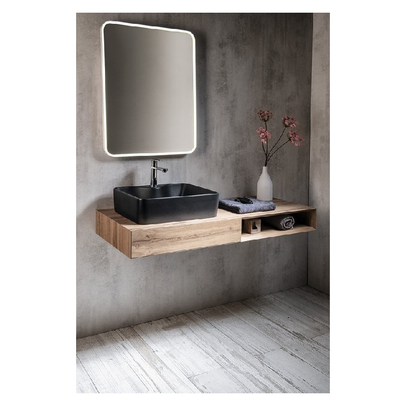 Umyvadlová skříňka Morian, 100 × 14 × 48 cm, dub, levá, Sapho MR115