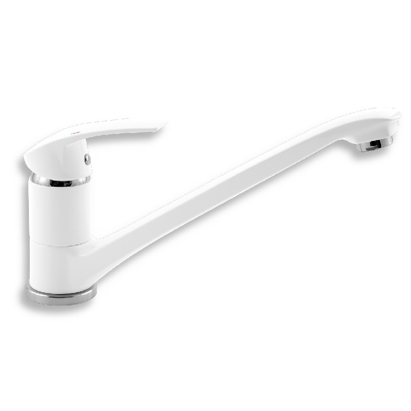 Dřezová baterie Metalia 57, bílá/chrom, stojánková, Novaservis 57091,1