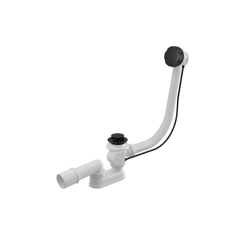 Vanový sifon A55BLACK, odpad 40/50 mm, s ovládáním, černý-mat, Alcadrain A55BLACK