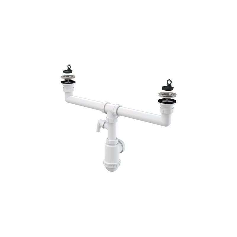 Dřezový sifon A449P s výpustí 70 mm, odpad 40/50 mm, s přípojkou, Alcadrain A449P-DN50/40