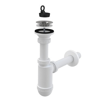 Umyvadlový sifon A411 s výpustí 63 mm, odpad 32 mm, Alcadrain A411