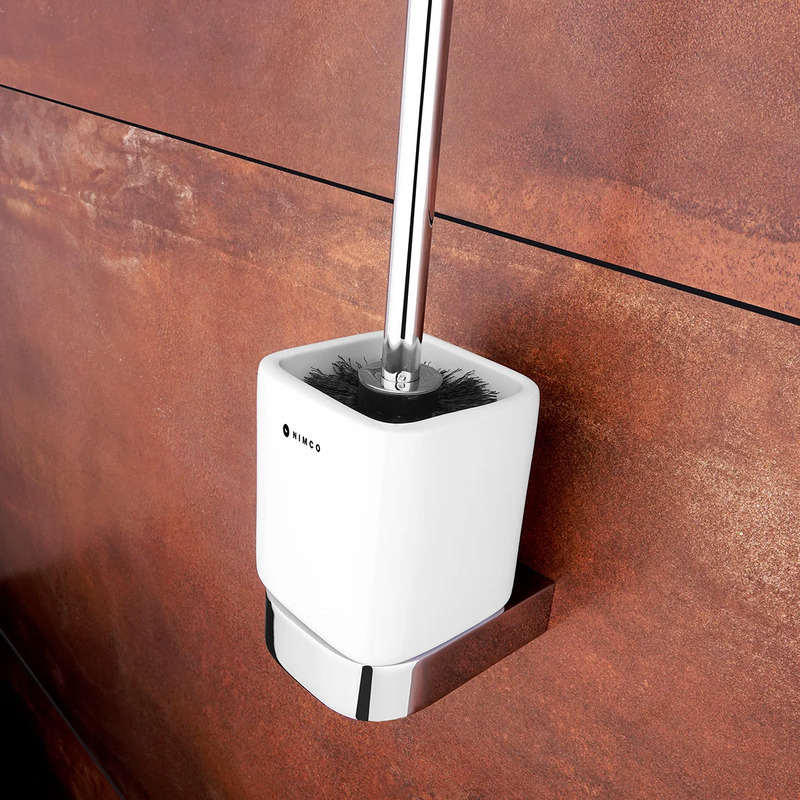 Toaletní WC kartáč NIKAU chrom, keramika, Nimco NK 30094KN-26