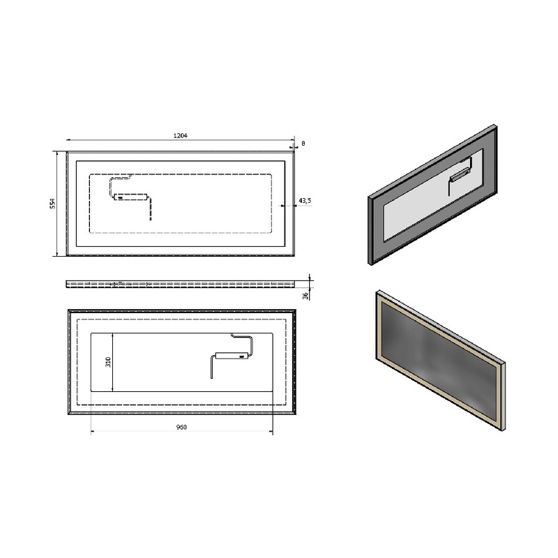 Zrcadlo LUMINAR LED podsvícené v rámu 1200 x 550 mm, chrom, Sapho, NL560