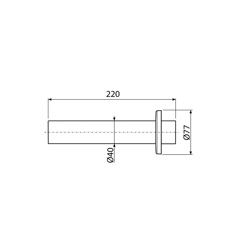 Trubka s rozetou DN 40 pro sifony, Alcadrain P046