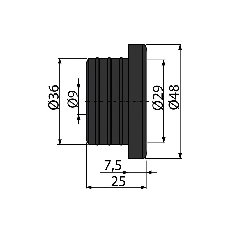 Vložka vrapová k dřezovým sifonům 36/10, Alcadrain S0688-ND