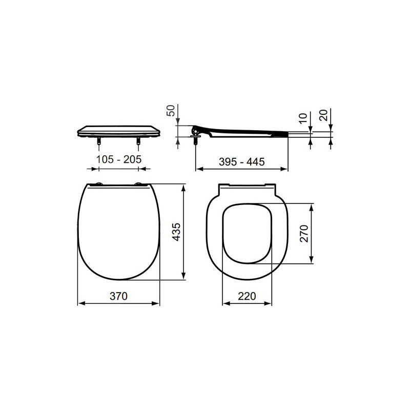 WC sedátko s poklopem Conncect Space, Soft-Close, bílé, Ideal Standard E772401