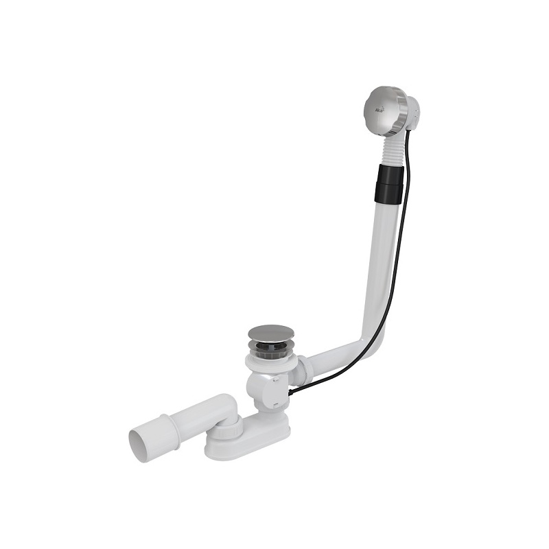 Vanový sifon A550KM, odpad 40/50 mm, s ovládáním, chrom, Alcadrain A550KM