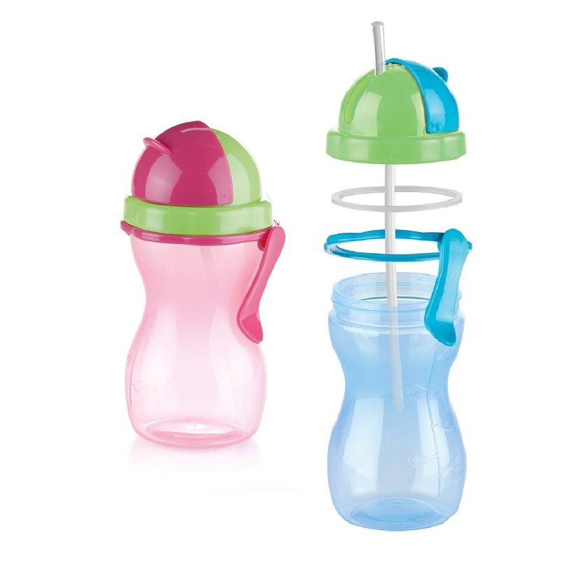 Dětská láhev s brčkem Tescoma, BAMBINI růžová, 668172.53