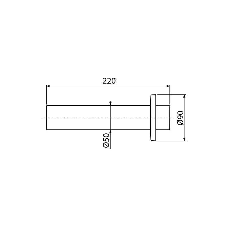 Trubka s rozetou DN 50 pro sifony, Alcadrain P047