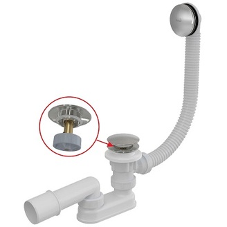 Vanový sifon A504CKM, odpad 40/50 mm, CLICK/CLACK, chrom, Alcadrain A504CKM