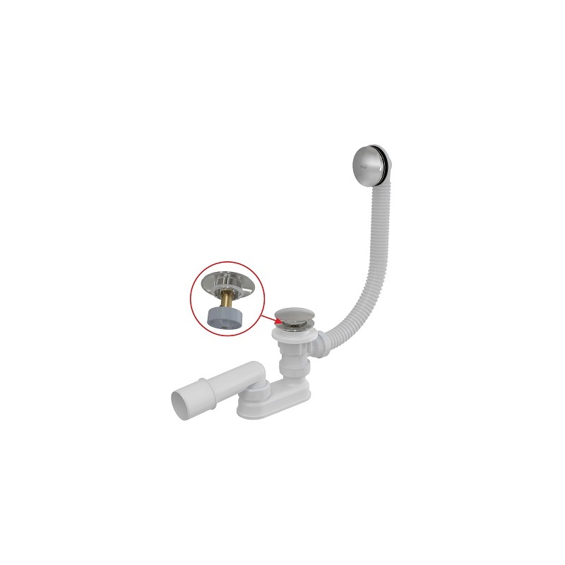 Vanový sifon A504CKM, odpad 40/50 mm, CLICK/CLACK, chrom, Alcadrain A504CKM