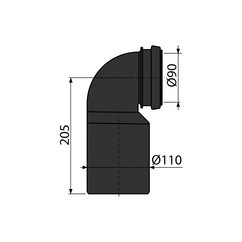 Koleno odpadu komplet 90/110, Alcadrain M906