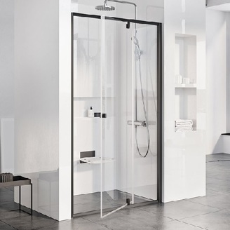 Sprchové dveře Pivot PDOP2 1200 mm, sklo transparent, profil černý, Ravak, 03GG0300Z1