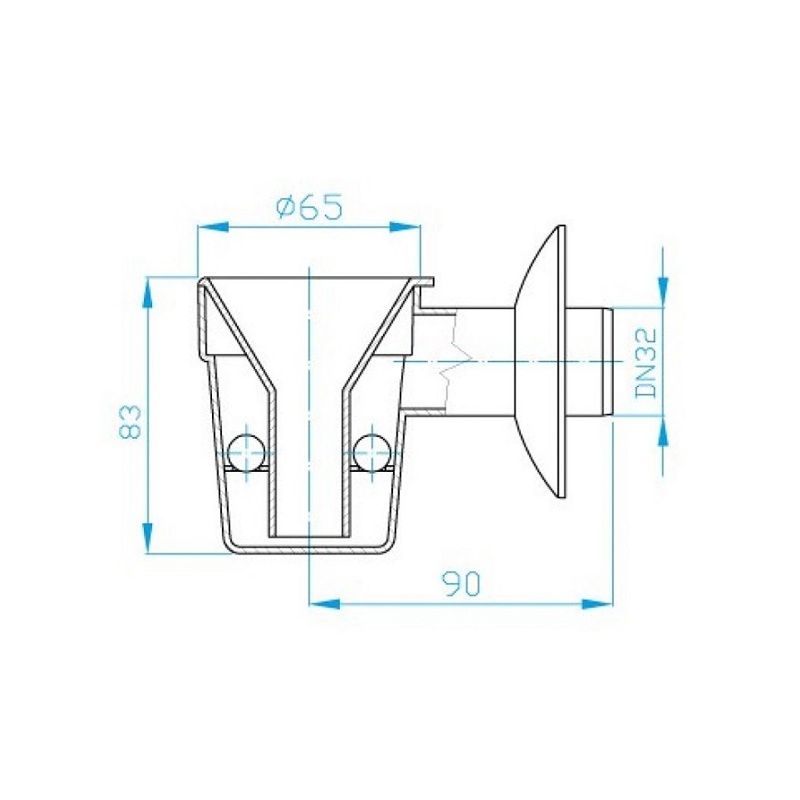 Sifon pro odkapávací kondenzát, odpad 32 mm, bílý, Plast Brno EK1P000