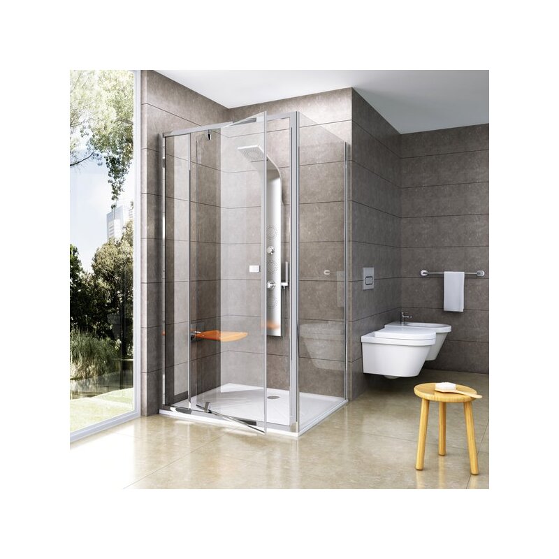 Sprchová stěna pevná Pivot PPS 800 mm, sklo transparent, profil satin, Ravak, 90G40U00Z1