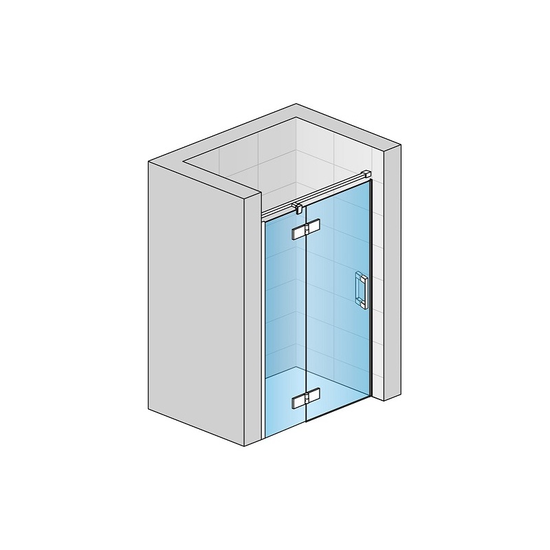 Sprchové dveře PUR PU13P L 900 mm, sklo Durlux, profil chrom, levé, SanSwiss PU13PG0901022