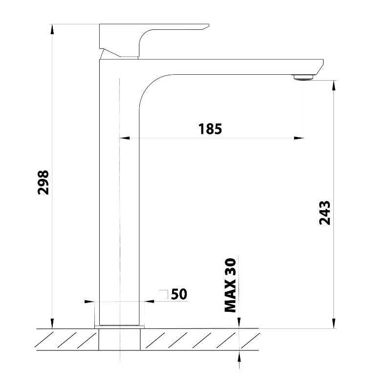 Umyvadlová baterie Spy, zlatá, stojánková, bez výpustě, Sapho PY07/17