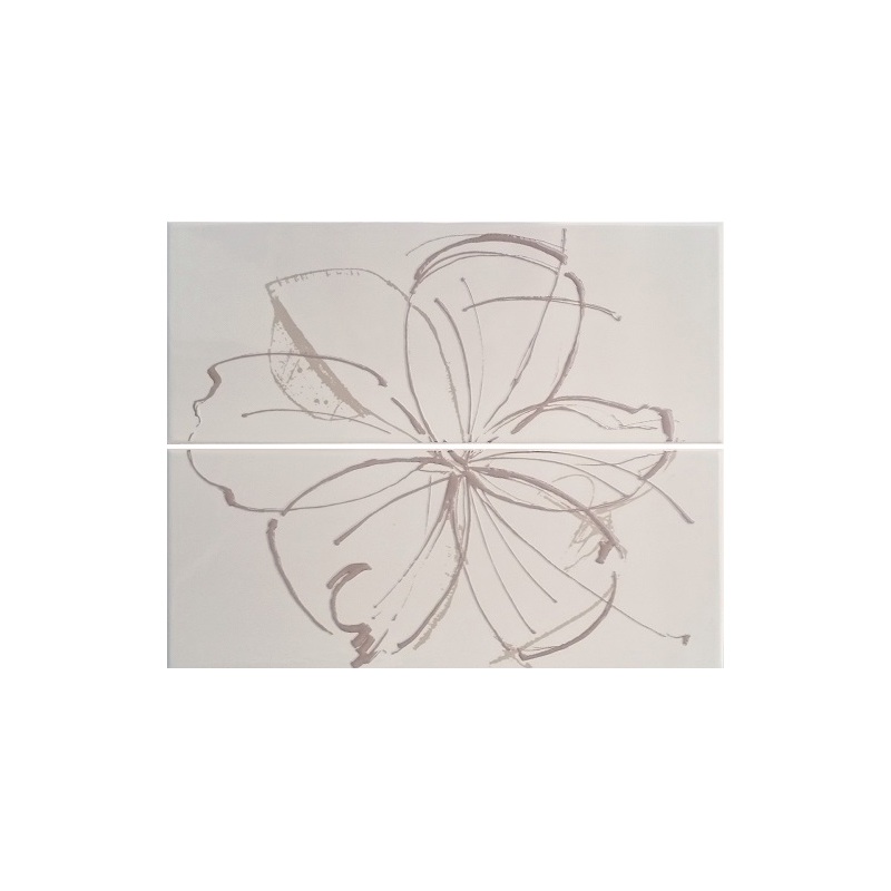 Dekor Line Up Ins. Daisy Taupe A+B  20×50  cm