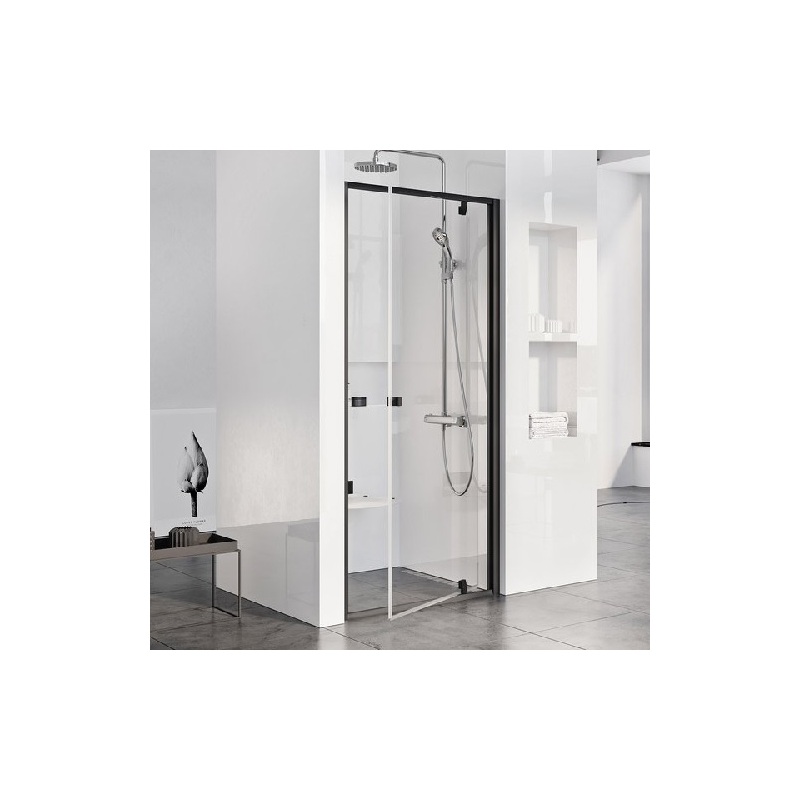 Sprchové dveře Pivot PDOP1 900 mm, sklo transparent, profil černý, Ravak, 03G70300Z1