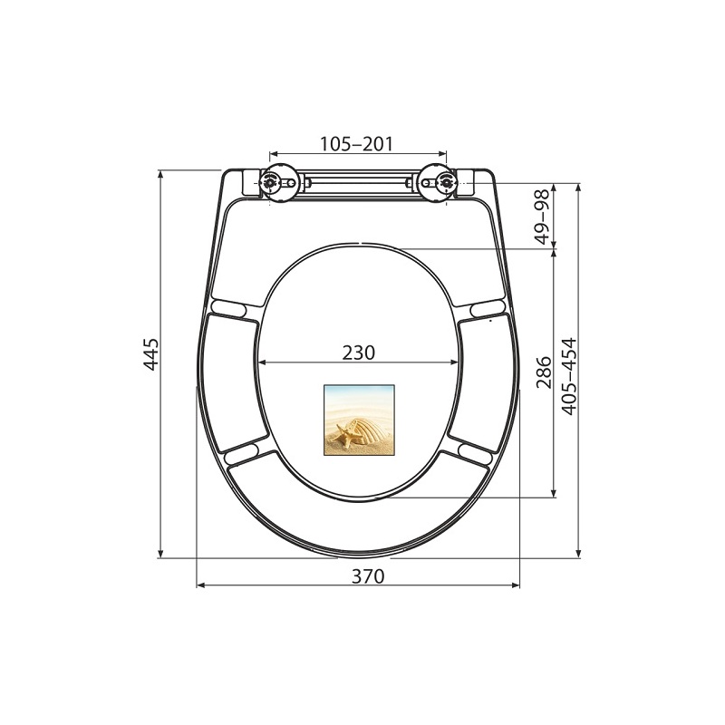 WC sedátko s poklopem, Soft-Close, bílé s motivem, Aladrain A604 SHELL