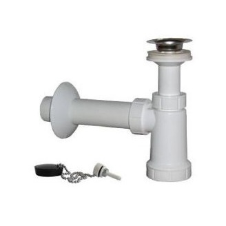 Umyvadlový sifon s výpustí 64 mm, odpad 40 mm, Plast Brno EU0N341