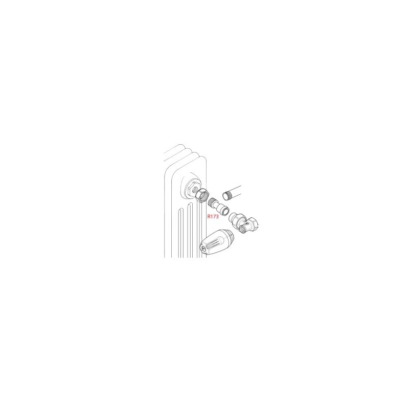 Nastavitelné prodloužení R173 3/4” x 30 mm, s kulovou těšnící plochou, Giacomini R173X004